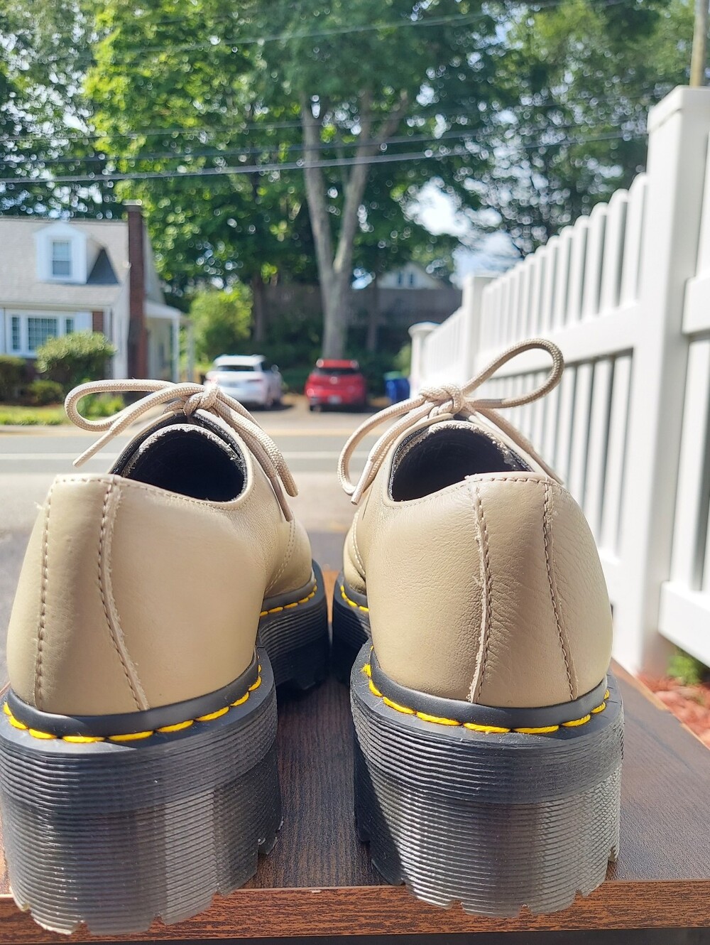 Dr. Martens 1461 Quad II Pisa Leather Tan Platform Oxford Women Size 9M Docs DM - Picture 9 of 13